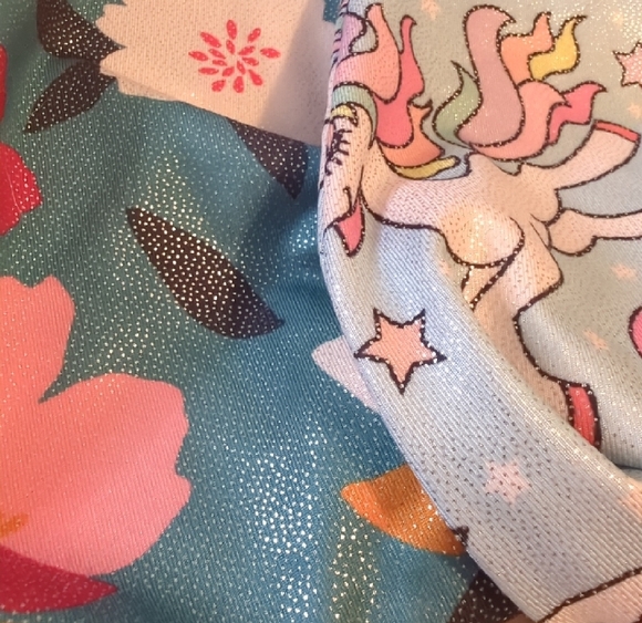 Gymnastics Tumbling Dance Floral And Unicorn Leotard Set Of 2 - Picture 3 of 6